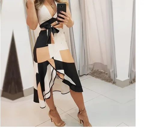 

women's clothing sleeveless colorful casual long dress