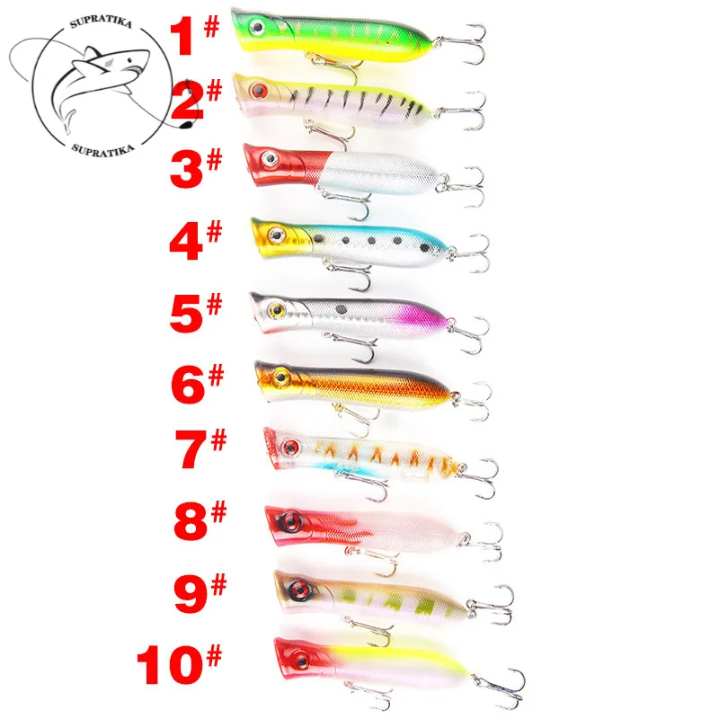 

Реалистичная приманка-Поппер 10 шт./лот, искусственная Лазерная приманка в форме гольяна для морской рыбалки с 2 тройными крючками, приманка, ...