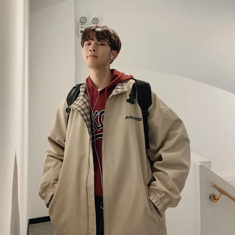 

Men's Jacket 2022 Spring Autumn Models Korean Style Trend Student Handsome Loose Jacket Hong Kong Fashion Brand Outer Clothes