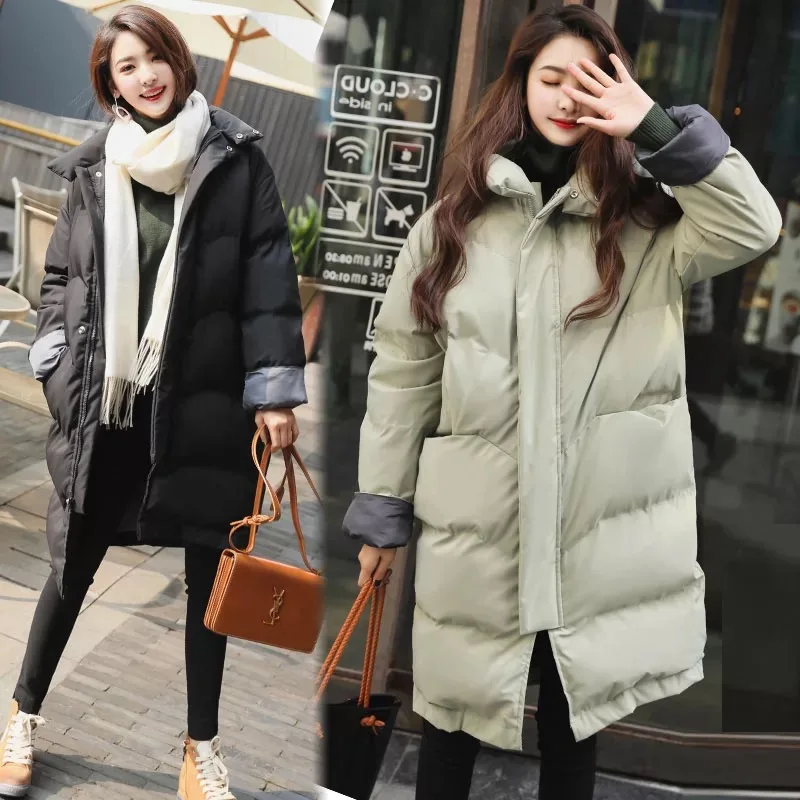 Зимняя куртка женская плюс размер пальто парка Женская Длинная свободная одежда больших размеров d Женская Корейская одежда теплая верхняя одежда осенний стеганый 10