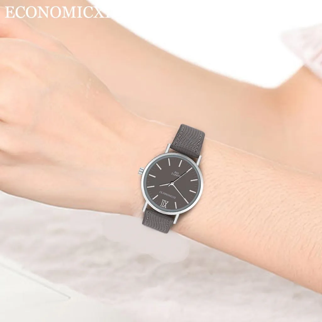 Модные женские часы простые кожаные кварцевые наручные שעון לאישה relogio mulher