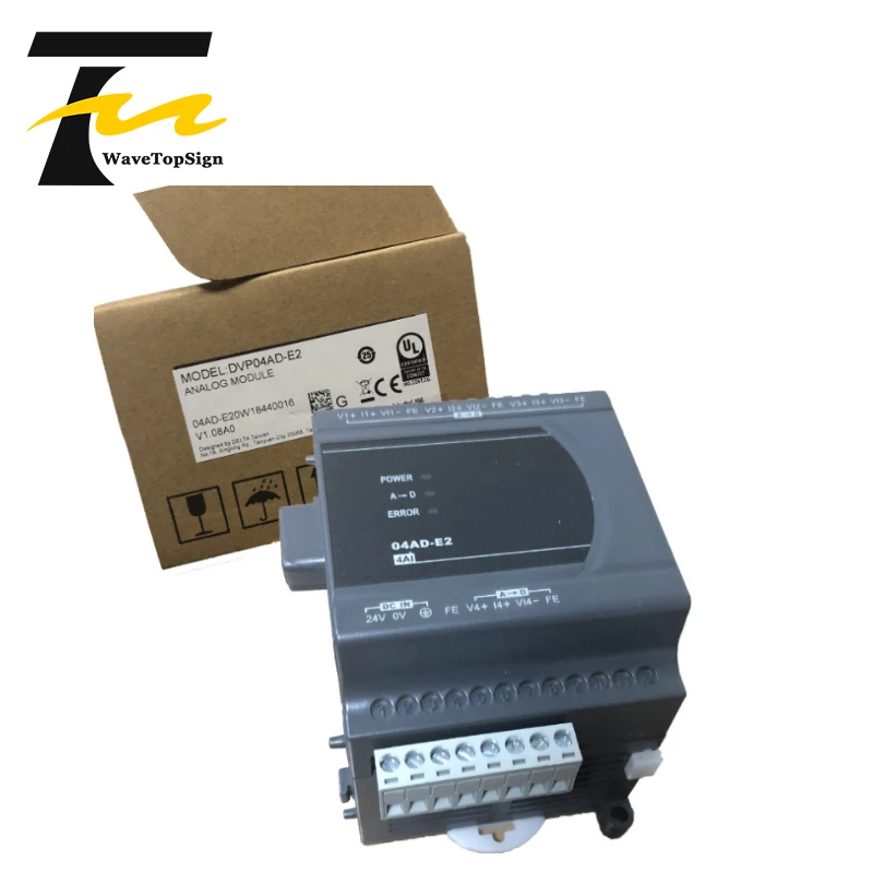 

Delta DVP04AD-E2 Programmable Controller 4-Channel Analog Input Extension Module PLC