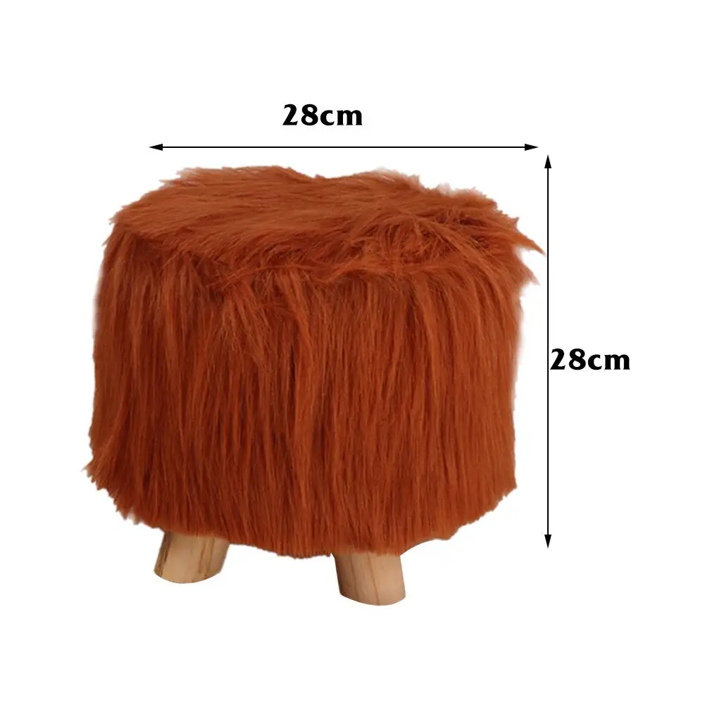 Модные пуф круглые плюшевые креативные твердые деревянные утолщенные табуреты