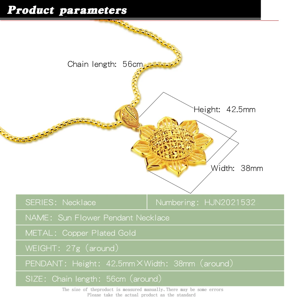 Женское ожерелье с подвеской в форме подсолнуха роскошная Длинная цепочка для