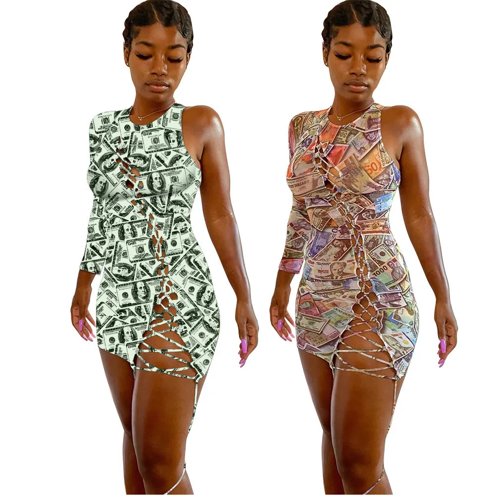 

Женское платье на одно плечо, с длинным рукавом, со шнуровкой