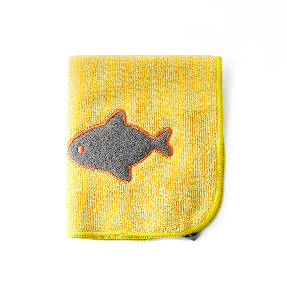 Fish 1 шт. супермикрофибра абсорбирующая ткань для чистки эффективная ткань для мытья бытовые кухонные полотенца с петелькой для посуды аксессуары инструменты - Цвет: Fish
