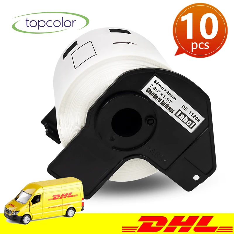 Topcolor 10PK 11209 DK этикетки совместимый Брат рулон бумаги 29 мм * 62 для QL 1050 QL1050N QL1060N QL1100
