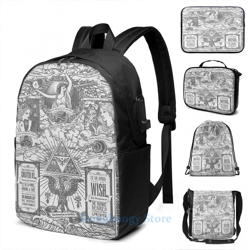 Рюкзак для мужчин и женщин с забавным графическим принтом три богини гирок линия