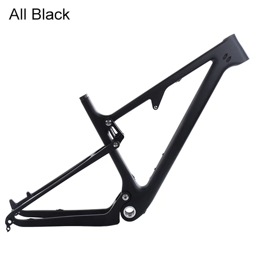 All Black Полная карбоновая подвеска велосипедная рама 29er MTB через ось 12 мм карбоновая подвеска BMX горные велосипеды горные велосипедные рамы - Цвет: All Black