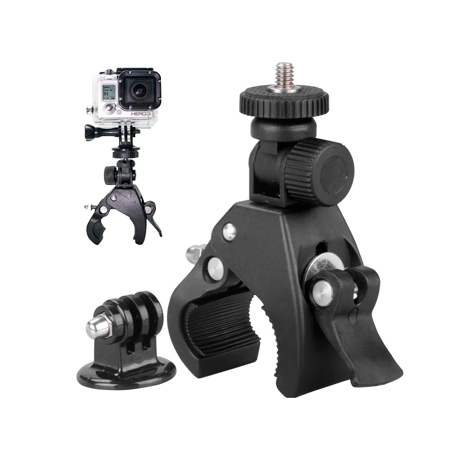 Держатель для камеры Gopro Hero 5 6 4 Sjcam Eken Yi 4K с зажимом крепления на руль мотоцикла и