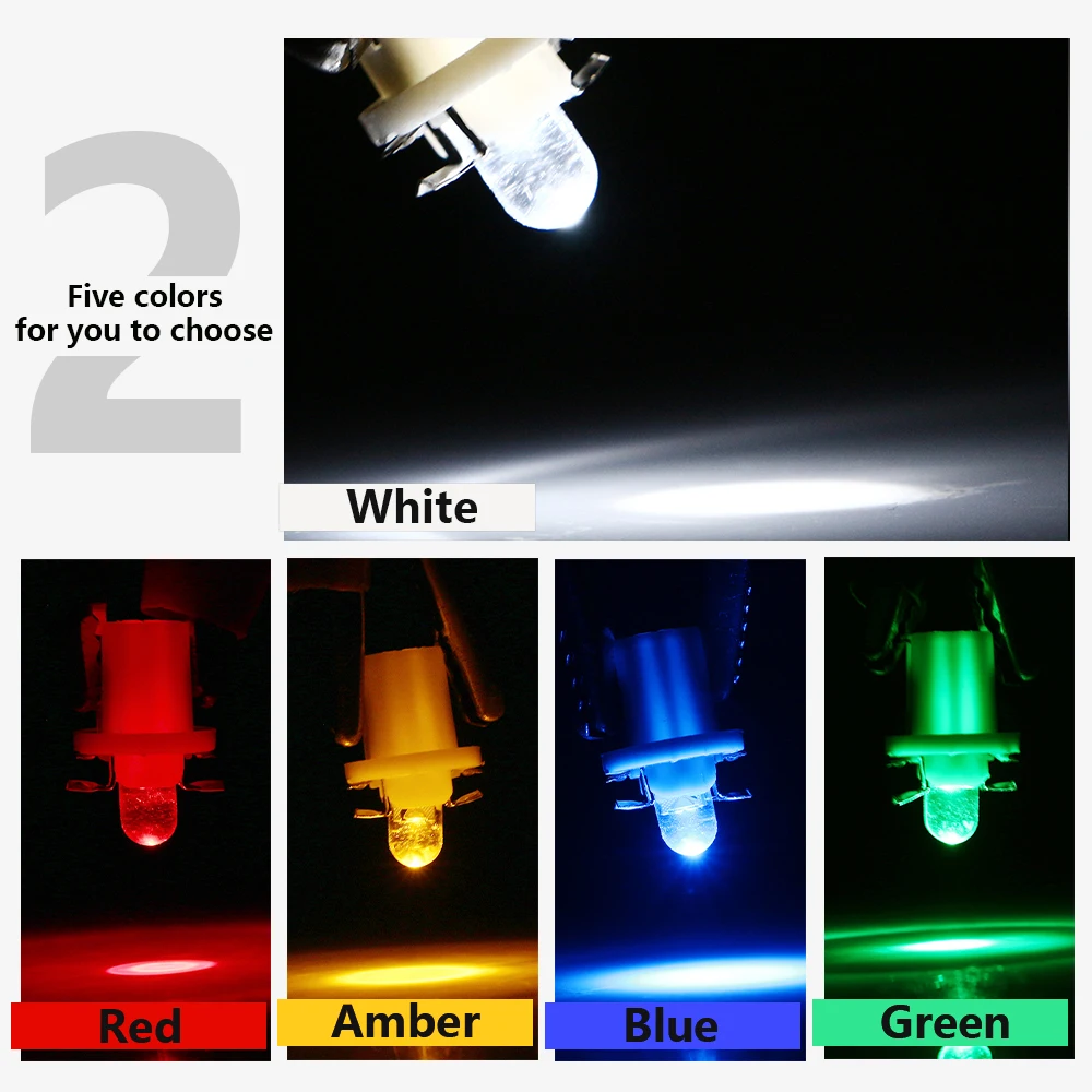 10 шт. B8.5 COB Led DC 12V манометр приборной панели лампа для салона автомобиля