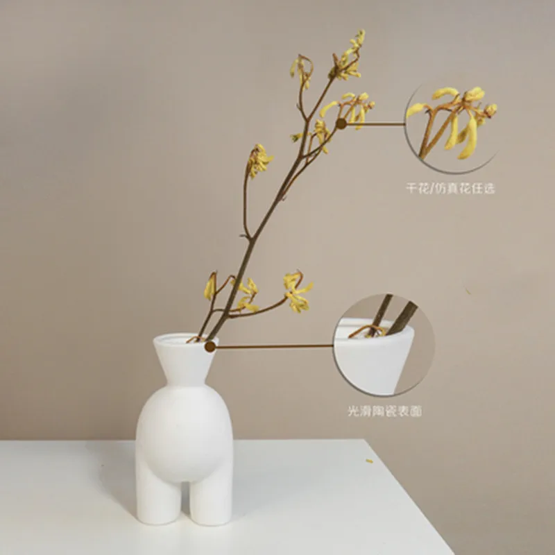 Керамическая ваза для цветов с абстрактным человеческим телом декоративный