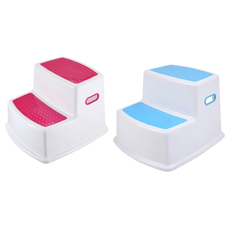 

2 Pcs Nursery Step Stools, Kids Bathroom Stool, Stool for Kids, Potty Training Step Stool, Step Stool Red & Blue