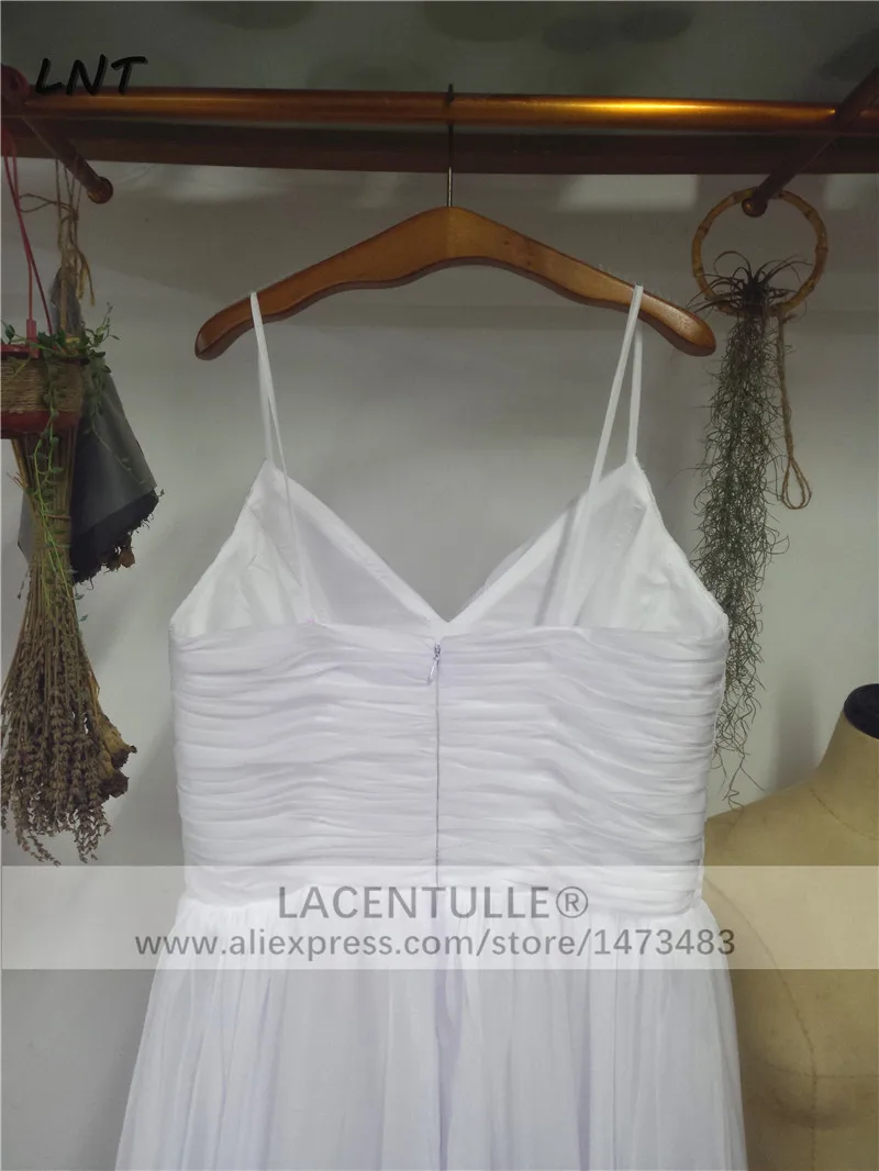 Длинные шифоновые пляжные свадебные платья на бретелях-спагетти | Свадьбы и