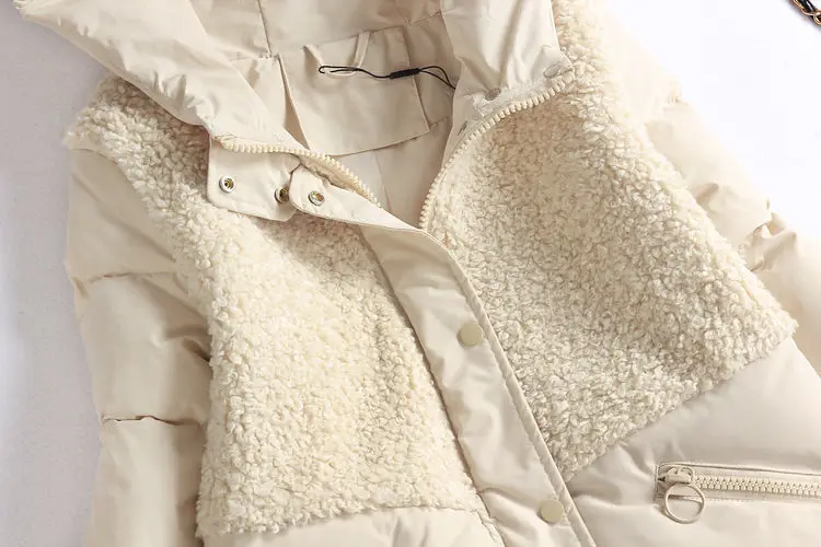 

5XL Large Size Women Lamb Wool Stitching Cotton Jacket Lady 2020 Winter New Coat