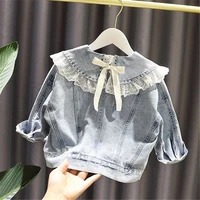 lace jean autumn coat girls kids outerwear teenage top children clothes costume ruffle evening party high quality