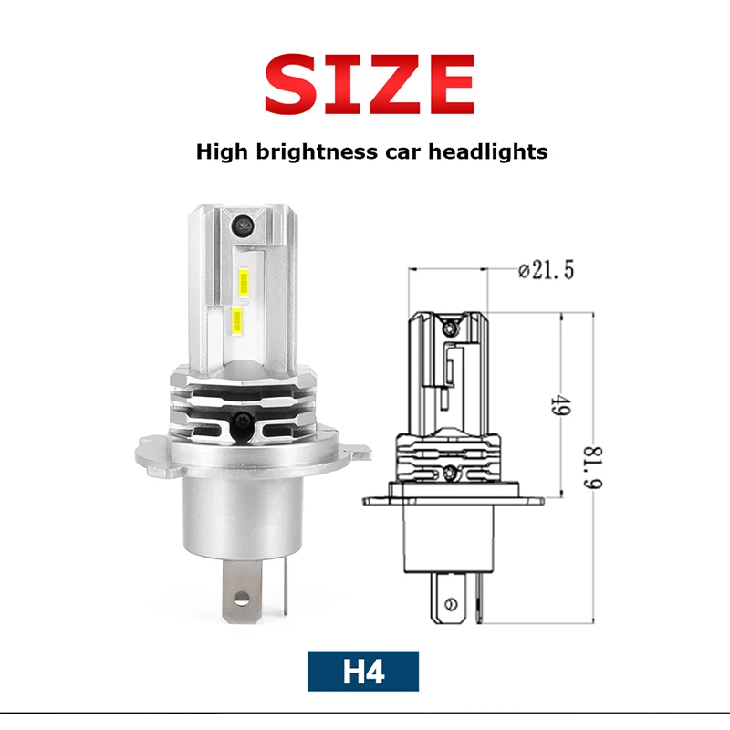Тонкие автомобильные лампы h4 светодиодный проектор объектива CSP чипы