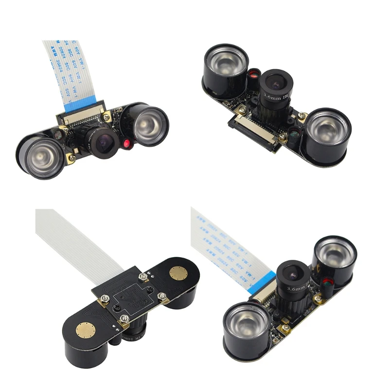 

5MP Raspberry Pi 4 Camera Focal Adjustable Night Vision Camera + IR Sensor Light for Raspberry Pi 4 Model B/3B+/3B/Zero