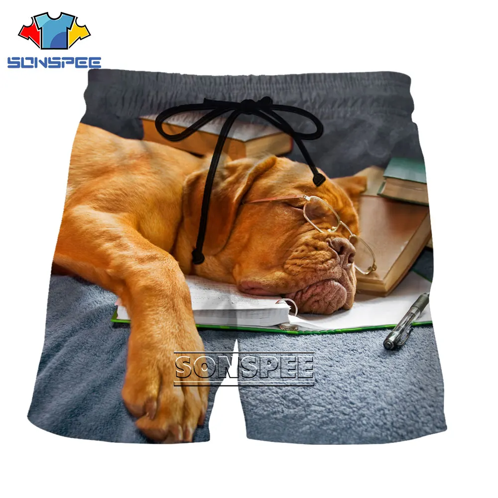 

SONSPEE 3D Animal Funny Dog Daily Beach Shorts Summer Men's Casual Sports Shorts Loose Large Size Fashion Trend Shorts