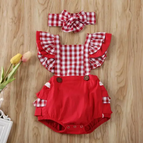 Одежда для новорожденных маленьких девочек комбинезон повязка на голову 2 шт. с