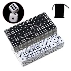 Черныйбелый цвет 16 мм акриловые многогранные кости набор D6 прокатки питьевой игральная Кость 6 двухсторонняя казино игры в покер бар вечерние TRPG Настольная игра в кости