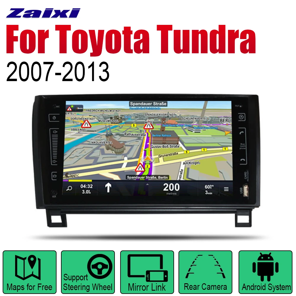 ZaiXi Android автомобильное радио стерео GPS навигация для Toyota Tundra/Sequoia 2007 ~ 2013 Bluetooth wifi 2din