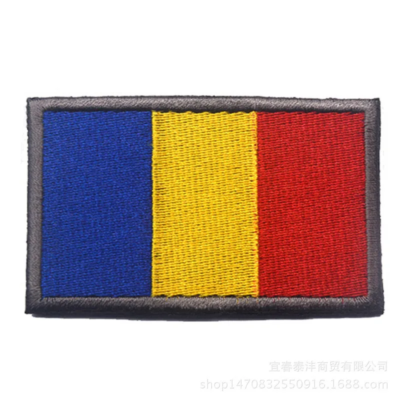 Romania Тканевые нашивки в виде флага страны, военные нашивки в Россию, Японию, индийскую, ирландскую, немецкую нашивку с крючком, флаг Израиля, нашивки для рюкзака - Цвет: Romania