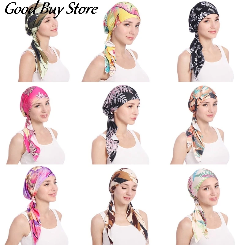 

Elegant Long Headwear Islamic Headscarf Beach Headband Soft Women Turban Hat Inner Hijab Caps Muslim Stretch Hijabs Underscarf