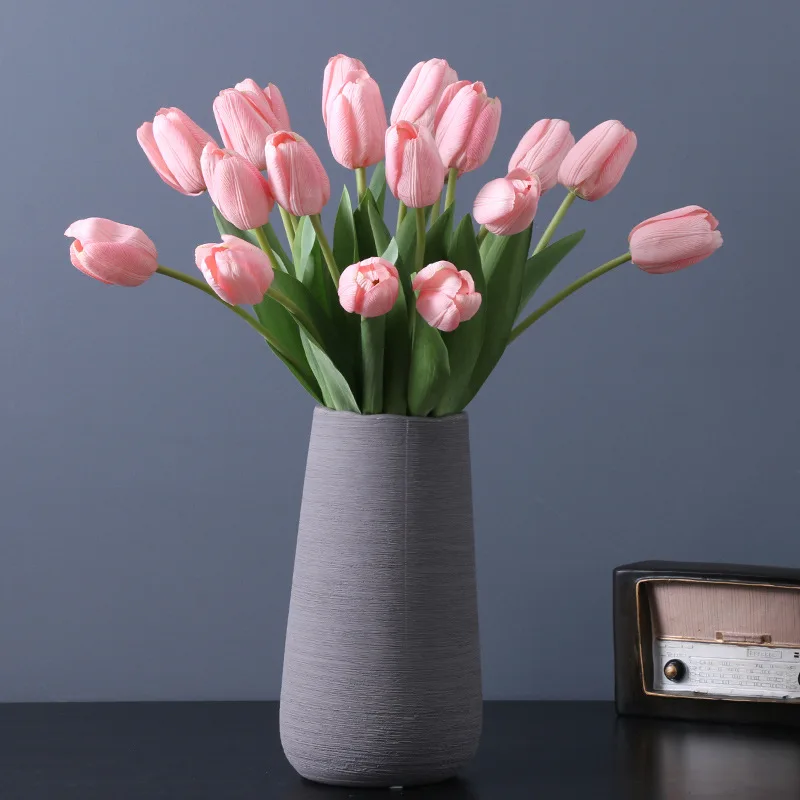 

47cm 10PCS Tulip Artificial Flower Real Touch Artificial Bouquet Fake Flower for Wedding Decoration Flowers Home Garen Decor