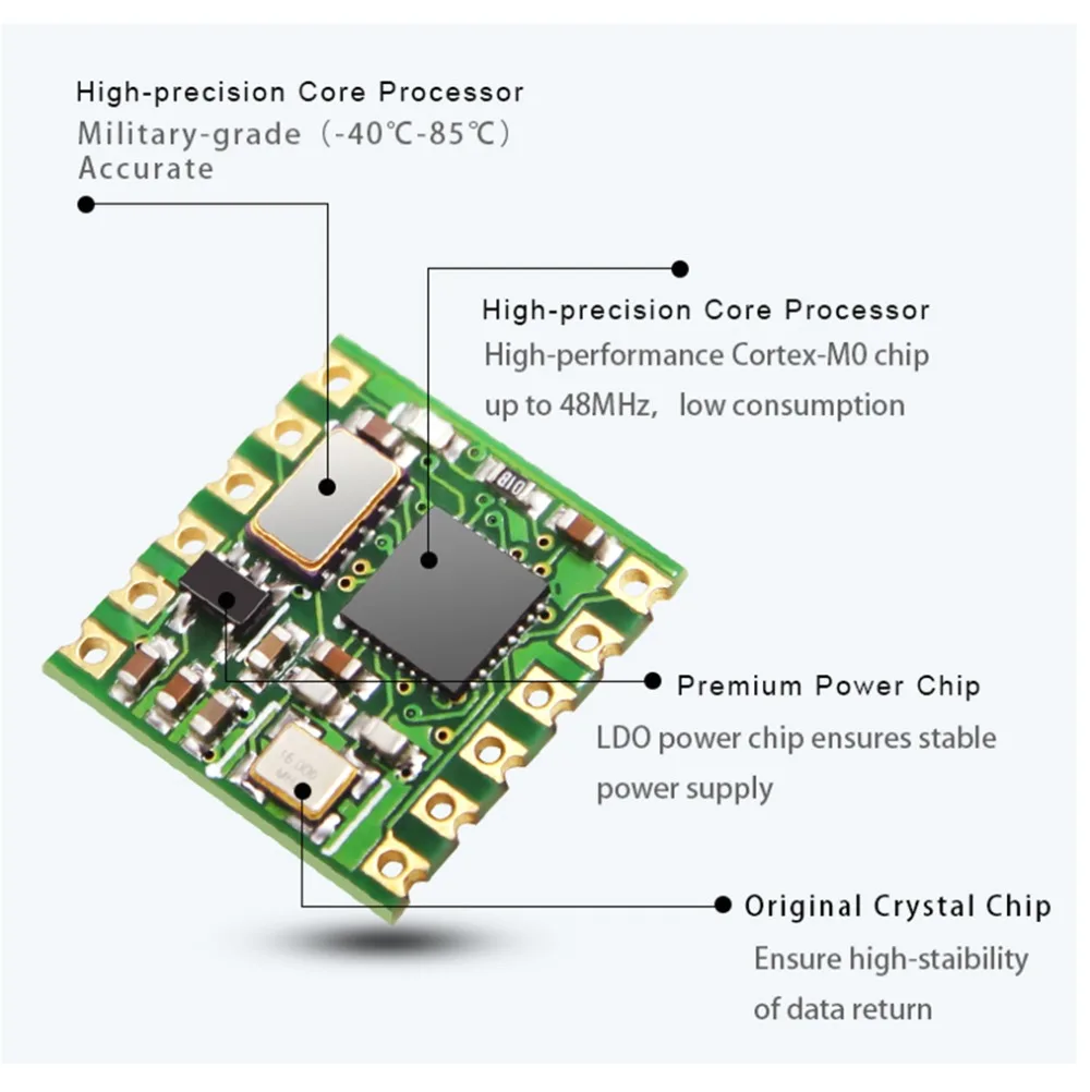 Инклинометр HWT101 военного класса по оси Z MEMS Магнитный модуль встроенный