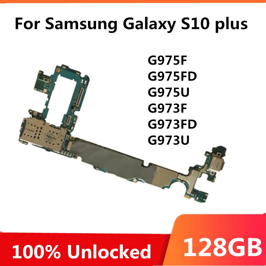 100% разблокирована для samsung Galaxy S10 / Plus материнская плата G975F G975FD G975U G973F G973FD G973U