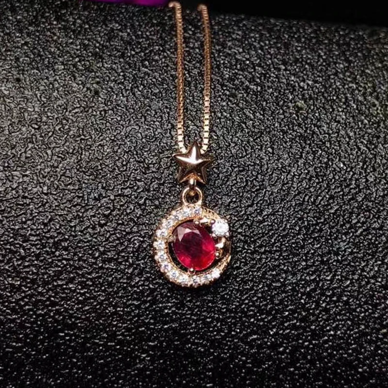 Женское Ожерелье для вечеринки серебряная подвеска с натуральным красным