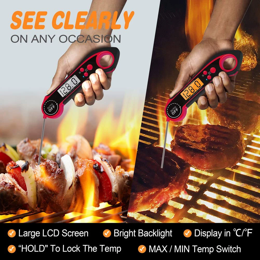 

Digital Oven Thermometers Waterproof Instant Read Thermometers For Food Meat Cooking BBQ Calibration Backlight Kitchen Tools
