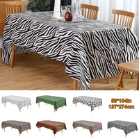 173 x 274cm woodland animals disposable table cloth jungle safari animals tiger zebra birthday party decor leopard tablecloth