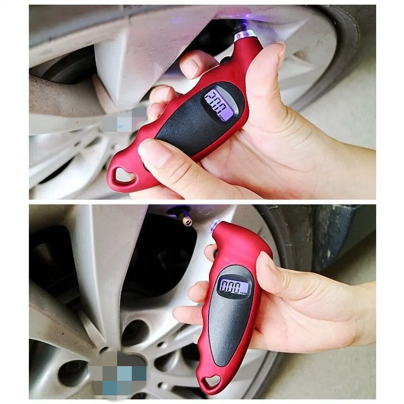 Цифровой манометр в шинах ЖК дисплей подсветки барометры тестер для автомобиля