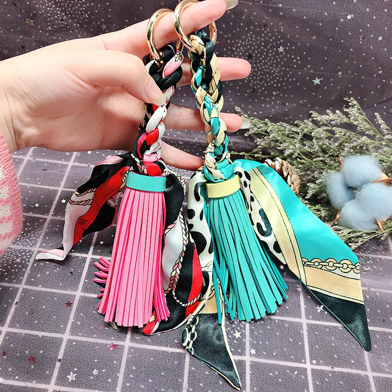 Новые корейские сумочки брелки шелковые с бантом кожаные универсальные