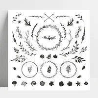 azsg various leaves flowers garland clear stamps for diy scrapbookingcard makingalbum decorative silicone stamp crafts