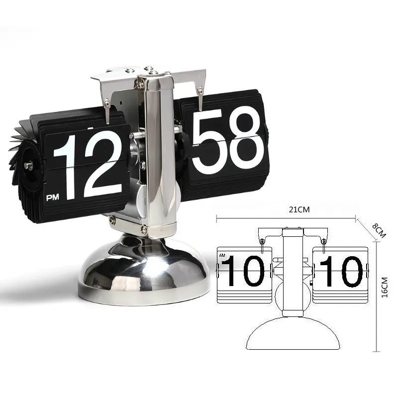 Креативный Ретро металлический Настольный Будильник весы цифровые Авто Флип