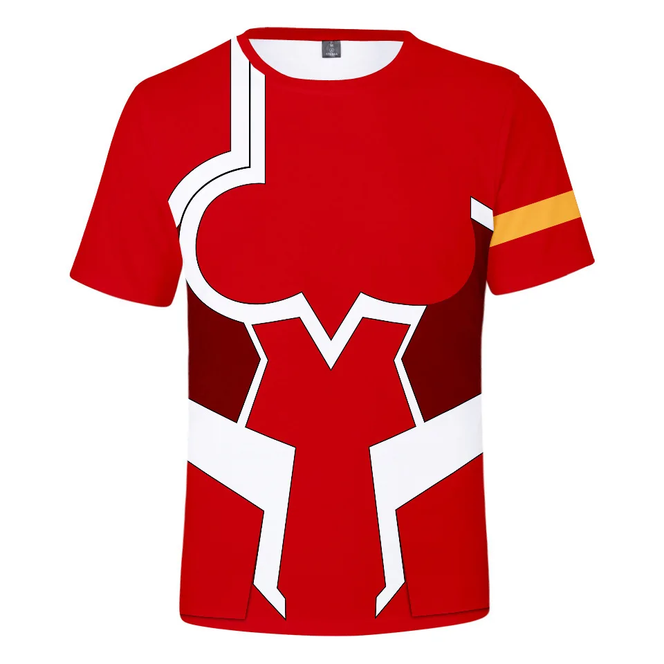 

Anime ZERO TWO T Shirt Men Women Tees Short Sleeve Casual 3D TShirt darling in the franxx cosplay shirt Print tee Tops clothes