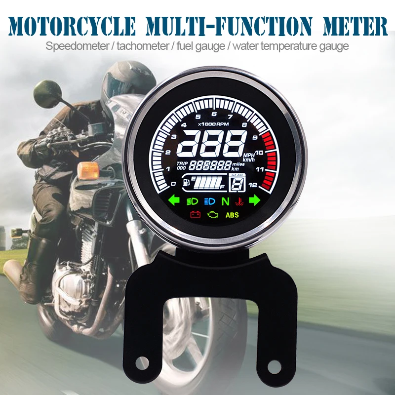 

LCD Light Digital Speedometer 12V Motorcycle Replacement Tachometer Odometer digital level Temp Fuel gauge oil