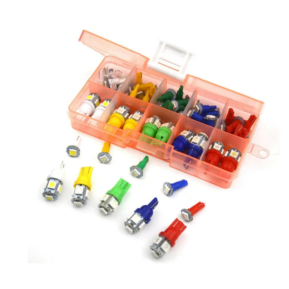 

70Pcs/set 12V Car LED 5050SMD T5 T10 Dashboard Light Bulb LED Instrument Panel Cluster Plug Dash Light Bulb Indicator