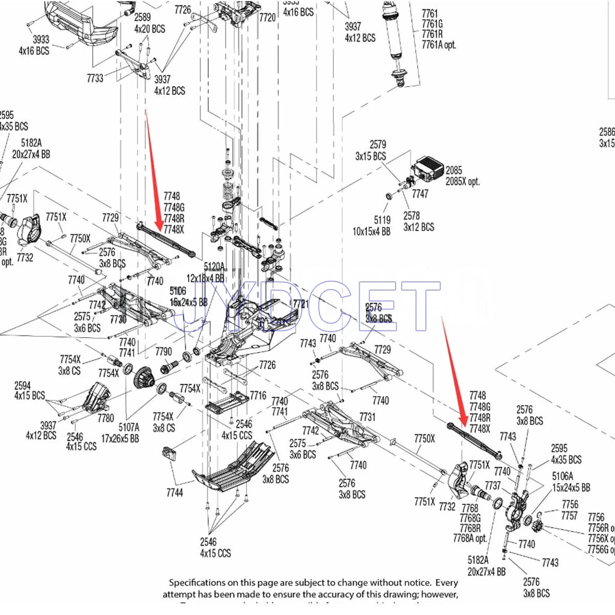 

Aluminum 173mm Front/Rear Toe Links Servo Link Steering Rod #7748 For RC 1/5 Traxxas X-Maxx XMaxx 77076-4 77086-4