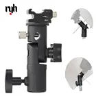 Металлический кронштейн для вспышки типа E, универсальный держатель зонта для вспышки горячего башмака Speedlite с винтовым креплением 14-38 дюйма, Поворотный адаптер, подставка светильник