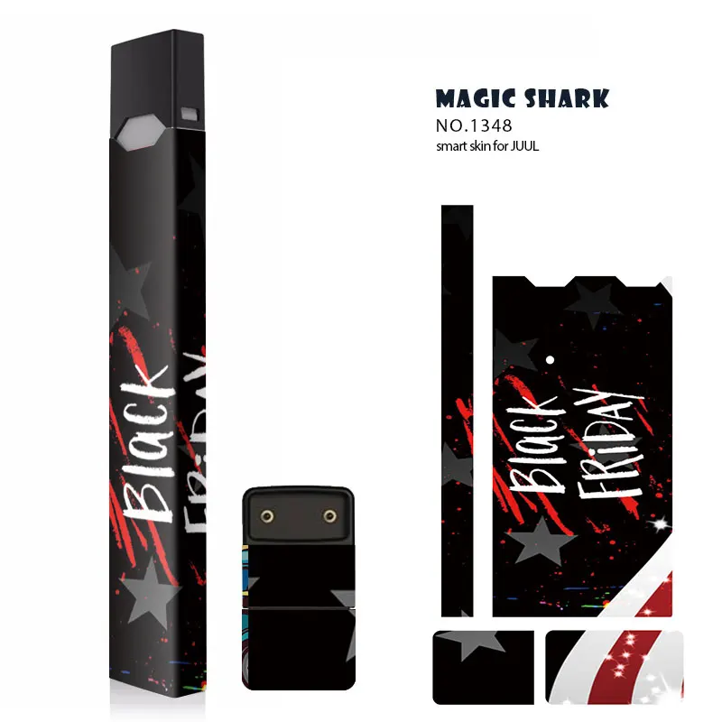 Высококачественная наклейка Magic Shark 2019 с черепом флагом США из ПВХ для Juul