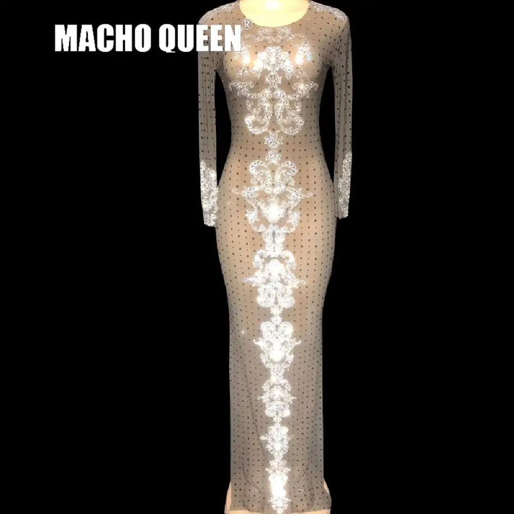 Женское Прозрачное платье в пол Drag Queen черное Сетчатое для выпускного вечера празднования дня