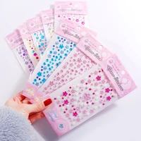 1pcs colorful acrylic rhinestone crystal stickers flower pattern 3d self adhesive scrapbooking stickers cute children toys
