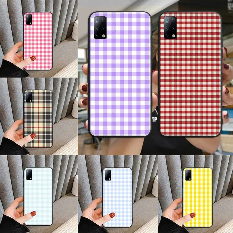 

Plaid pattern Phone Case for Samsung A02 A52 A12 A8 Plus A9 2018 A10S A20 A30 A40 A50 A70 A72 A32 Case