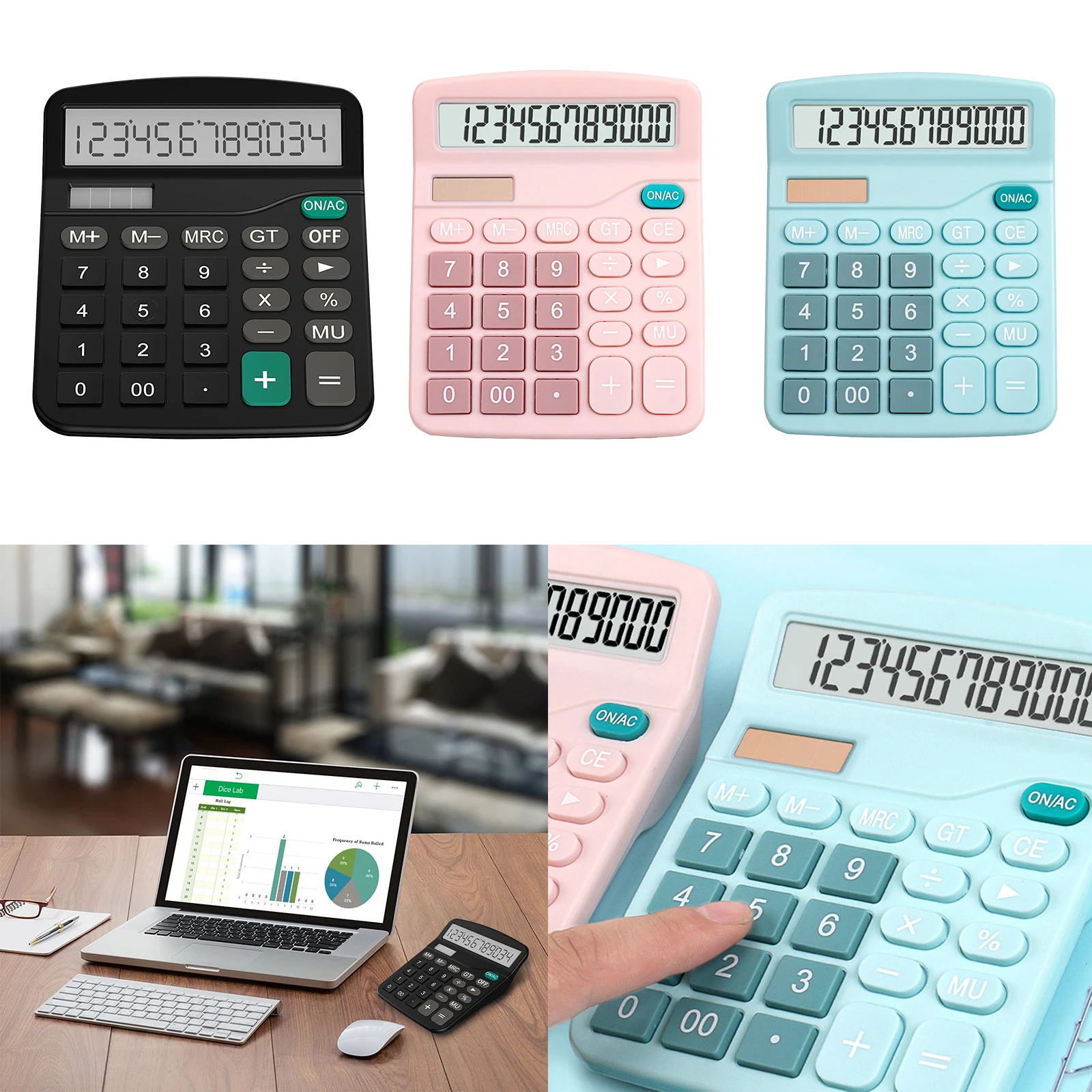 

12 Digits Electronic Calculator Large Screen Desktop Calculators Home Office School Calculators Financial Accounting Tools