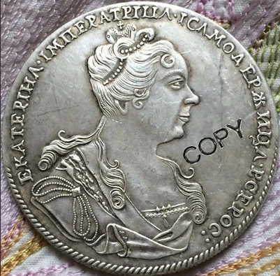 1727 монет России 1 рубль копия Копер производство старых монет