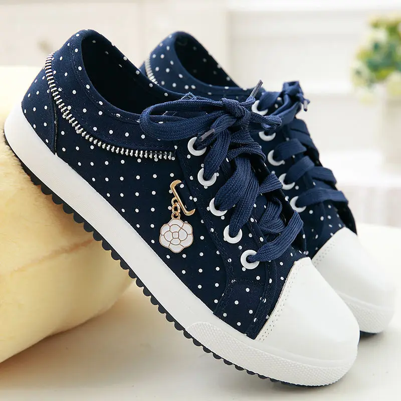 

Summer Girls Lace Vulcanized Shoes Breathable Canvas Sneakers Platform Non-slip Fashion Women Sneakers